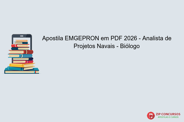Apostila EMGEPRON em PDF 2026 - Analista de Projetos Navais - Biólogo